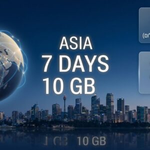 חבילת גלישה לחול Asia Zone 1 — 10GB / 7 ימים