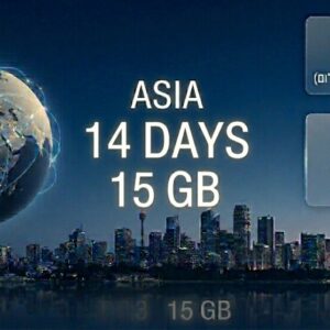 חבילת גלישה לחול Asia Zone 2 — 15GB / 14 ימים
