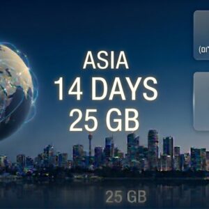 חבילת גלישה לחול Asia Zone 2 — 25GB / 14 ימים