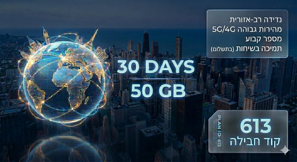 אירופה - 50GB / 30 ימים