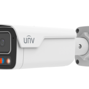 מצלמת צינור צבע מלא בלילה 4MP לתנאי חוץ מסדרת Prime II - Tri-Guard, עדשה קבועה 2.8 מ"מ, תאורת לילה: IR ו WarmLight ל40 מטר, אורות אזהרה בצבע כחול אדום בזמן גילוי והשמעת הודעות חירום, מיקרופון וספיקר מ