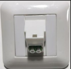 שקע אופטי LC-APC DUPLEX על הטיח עם מתאם בזק/יס