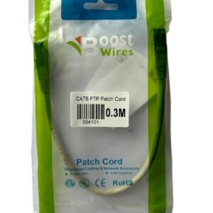 כבל רשת מגשר FTP CAT6 אפור 0.3מ'