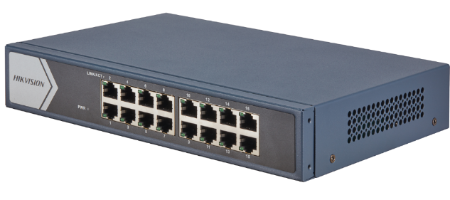 מתג גיגה 16 פורט Plug&Play מארז מתכת RM Hikvision | DS-3E0516R-O