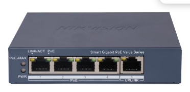 מתג POE מנוהל בענן CCTV 5 פורט | DS-3E1505P-EI